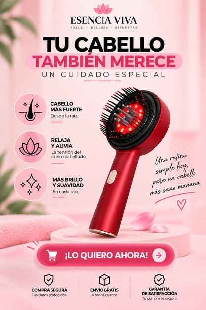 Peine de Masaje Eléctrico para el Cuero Cabelludo – Luz Roja y Cuidado del Cabello